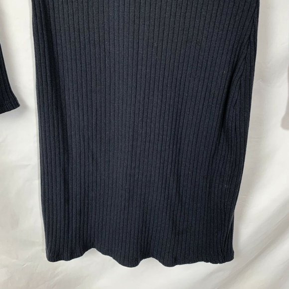 Fashionnova Black Dress Size Large Ribbed Knit Long Sleeve Off Shoulder - Picture 10 of 12